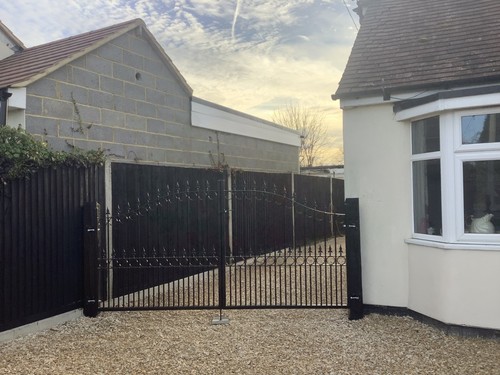 New galvanised driveway gates