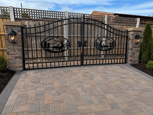 Black metal driveway - black, gates